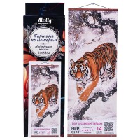 Картина по номерам 35х88 "Панно. Тигр в снежном пейзаже" (14 цветов) 1/24