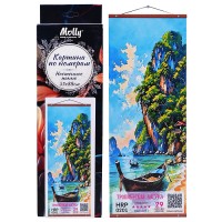 Картина по номерам 35х88 "Панно. Тропическая лагуна" (29 цветов)