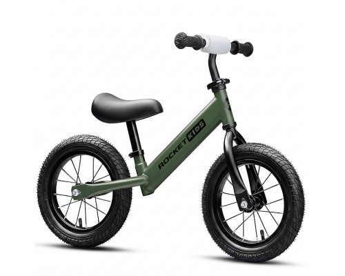 Беговел 12" Rocket R0043NEW-DGN, колеса надувные, цвет зеленый