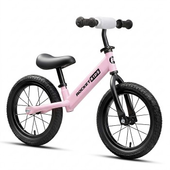 Беговел 14" Rocket R0045NEW-PK, колеса надувные, цвет розовый