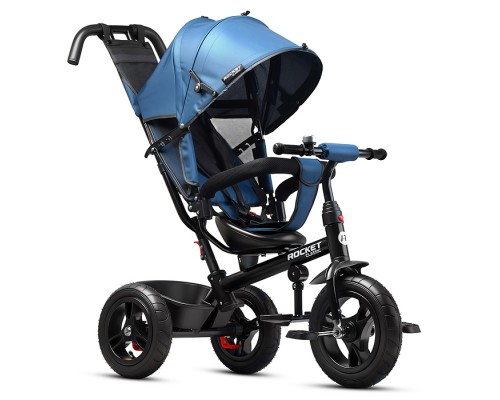 Велосипед трехколесный Rocket 137-BL, колеса надувные 12"/10", цвет синий