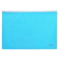 Папка-конверт на молнии А4, 180мкм, голубой