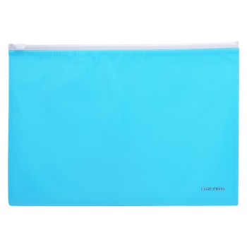 Папка-конверт на молнии А4, 180мкм, голубой