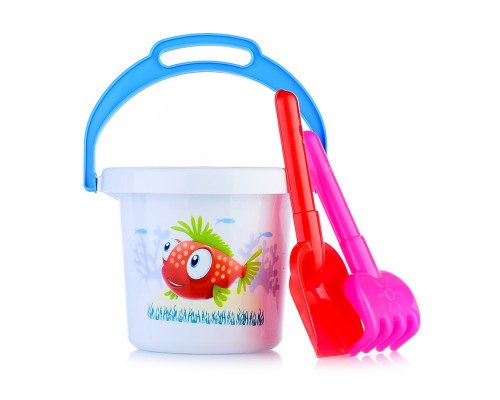 Песочный набор № 131 (ведро 1,4 л термо, совок 19 см, грабли 19 см)