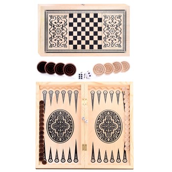 Нарды деревянные средние (500х250мм) дерев.фишки