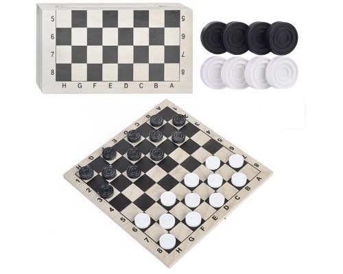 Шашки пластиковые с доской 290*145 (дерево)