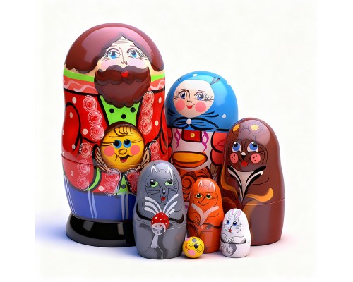 Матрешка "Колобок" 7 перс.