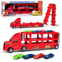 Машина "Автовоз" (цвет красный) 4 машины в комплекте, в коробке