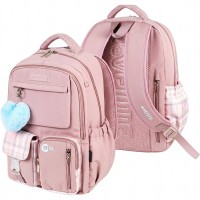 Рюкзак "Me. Beige" подростковый 42x31x20 см (18 л) 500 г, износостойкий влагостойкий нейлон, 2 просторных отделения на молнии (одно из них с уплотненным отделением для ноутбука до 17 дюймов и книг на резинке и карманом на молнии с органайзером),