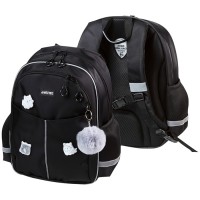 Рюкзак "Lifestyle. Ghost Meow" школьный 37x28x16 см (16 л) 500 г, плотный износостойкий полиэстер с водоотталкивающей пропиткой и rip-stop, 2 отделения на молнии (одно с уплотненным отделением для ноутбука до 15 дюймов и книг и карманом для учеб