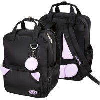 Рюкзак "Fluffy Ears. Raccoon" подростковый 39x32x14 см (16 л) вес 500 г, износостойкий влагостойкий нейлон, 1 просторное отделение на молнии с отделением для ноутбука до 15 дюймов и книг, резиновой планкой- перегородкой и карманом- органайзером 