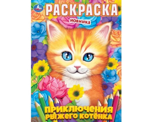 Раскраска "Приключения рыжего котёнка"