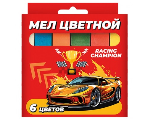 Мел цветной "Машина" 6 шт в картонной упаковке с европодвесом