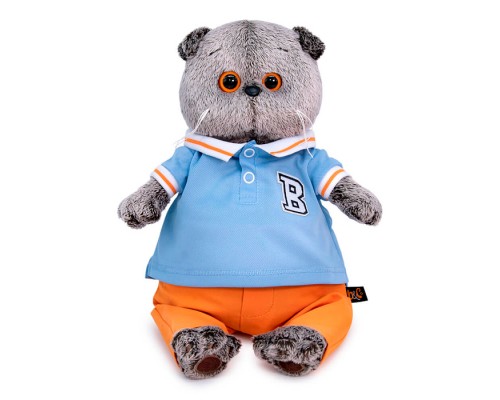 Кот Басик в голубом поло