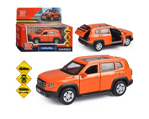 Машина металл Haval Dargo 12 см, (отк. дв, багаж, терракотовый) инерц., в коробке