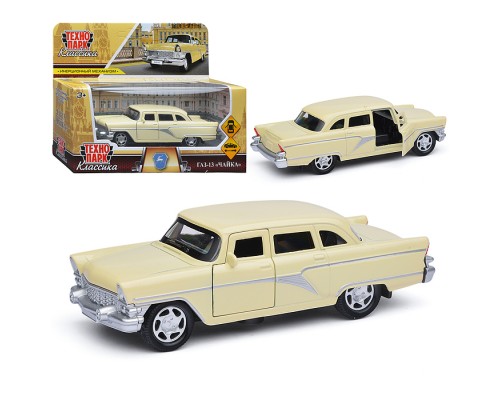 Машина металл ГАЗ-13 "Чайка" 12 см. (откр. двери, светло-желтый) инерц., в коробке