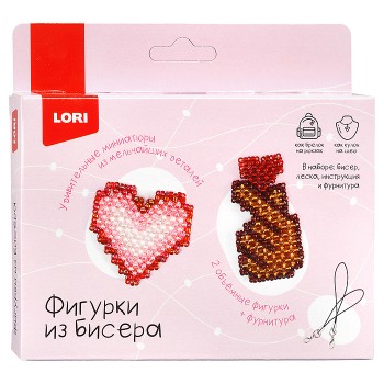 Фигурки из бисера. Брелоки "Рука с сердечком, сердце"