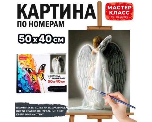 Набор для рисования "Картина по номерам 50х40 см. Чёрно-белое"