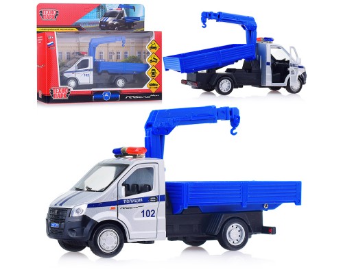 Машина металл Газель NEXT Манипулятор Эвакуатор 16см, (откр. двер, подв. дет,)инерц, в коробке