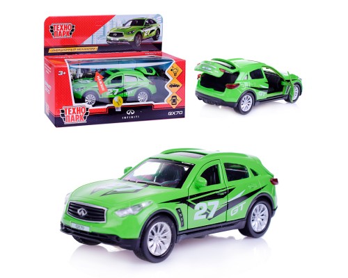 Машина металл свет-звук "Infiniti QX70 Спорт" 12см, открываются двери, инерц.