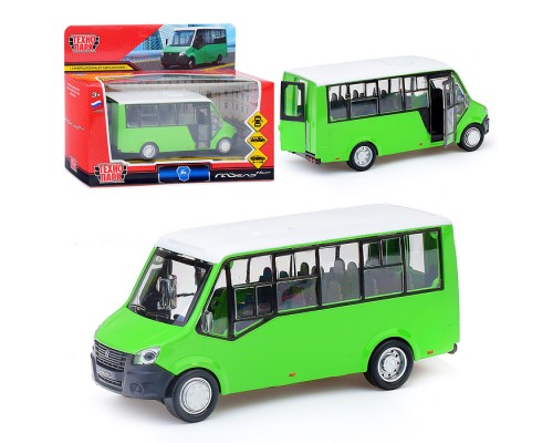 Машина металл Газель Next Citiline 14 см, (двери, кузов,зеленый) инерц, в коробке