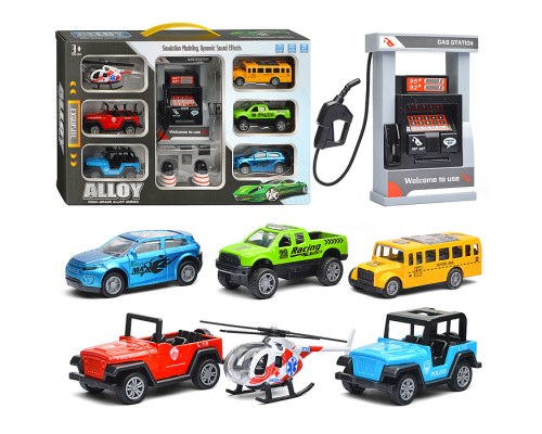 Набор машин "Городской транспорт" с заправочной станцией, в коробке