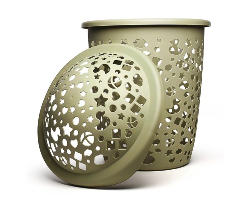 Корзина "Непоседа" 45л (с крышкой) оливковый