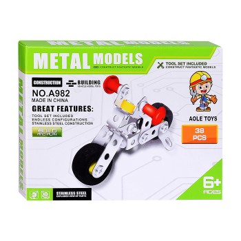 Конструктор "Мото" (38 дет.) металл, в коробке