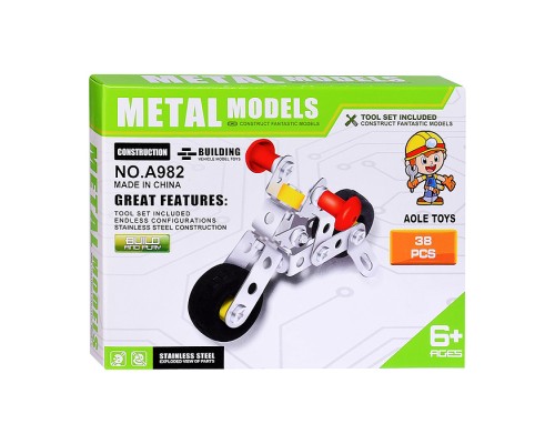 Конструктор "Мото" (38 дет.) металл, в коробке