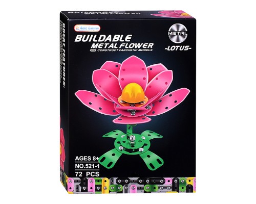 Конструктор "Нежный цветок" (72 дет.) металл, в коробке
