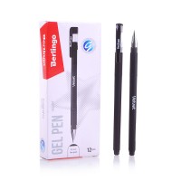 Ручка гелевая "Velvet" черная, 0,5мм, прорезиненый корпус