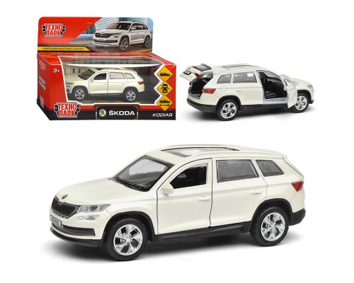 Машина металл "Skoda Kodiaq", 12 см, (откр дв, багаж, белый) инерц, в коробке