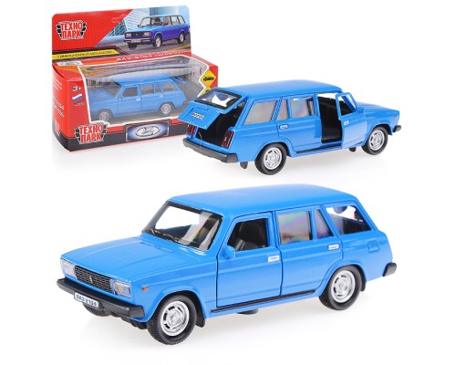 Машина мелалл ВАЗ-2104 Жигули, 12см, (открыв. двери, синий) инерц., в коробке