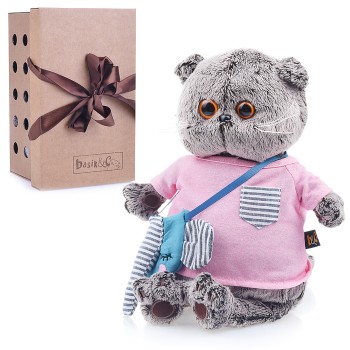 Кот Басик в футболке и с сумочкой - слоник