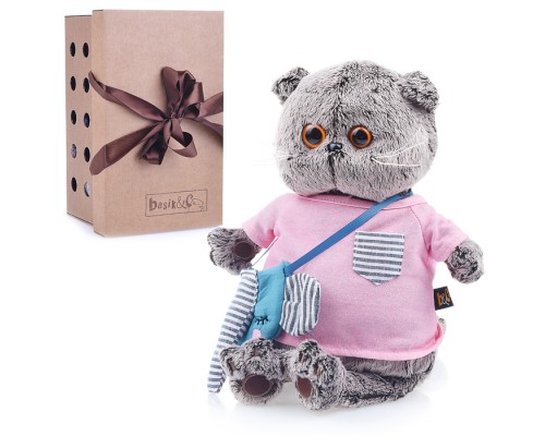 Кот Басик в футболке и с сумочкой - слоник