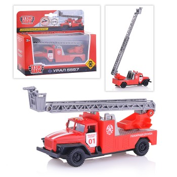 Машина Урал Пожарная 12 см. (открыв. двери) инерционный механизм