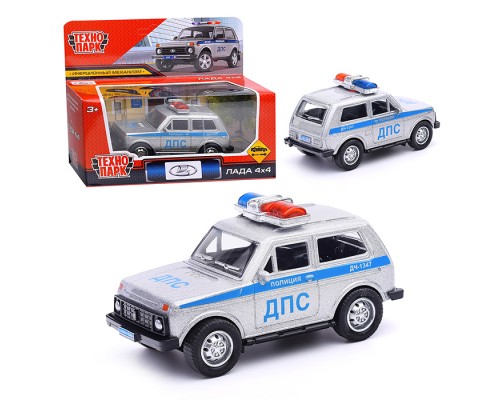 Машина металл LADA Полиция, 10 см, инерция, в коробке