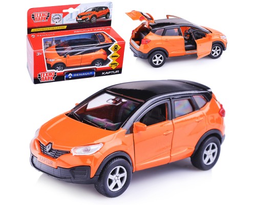 Машина металл Renault Kaptur 12см, (открыв двери, оранжево-черный) инерц., в коробке
