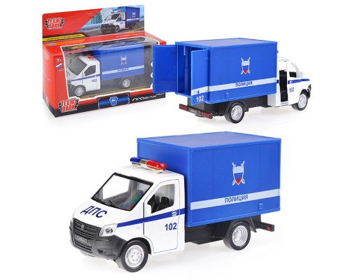 Машина металл  Газель Next, Полиция 14см, (открыв. двери, синий) инерц., в коробке