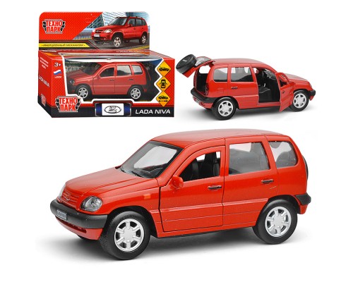 Машина металл LADA NIVA 12 см, (двери, багаж, красный) инерц., в коробке
