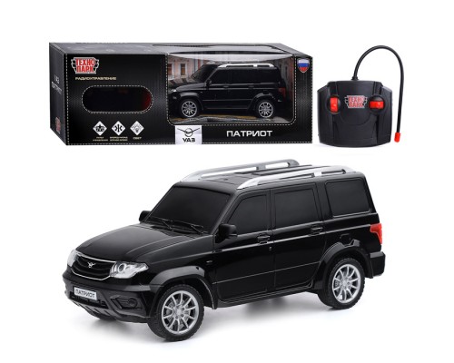 Машина р/у UAZ Патриот 19 см, (свет, черный) в коробке