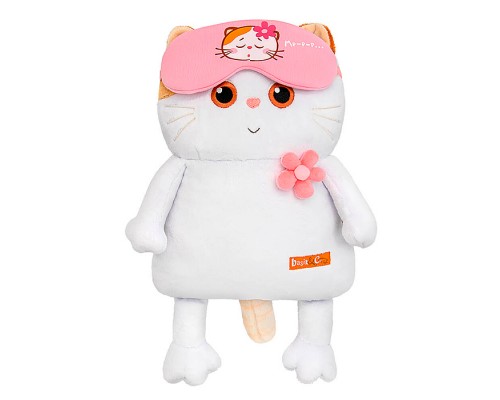 Кошечка Ли-Ли в маске для сна и с цветочком