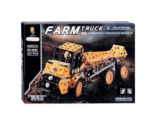 Конструктор "Камаз" (221 дет.) металл, в коробке