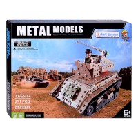 Конструктор "Гусенечный танк" (271 дет.) металл, в коробке