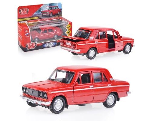 Машина металл ВАЗ-2106 Жигули, 12см, (открыв. двери, красный) инерц., в коробке