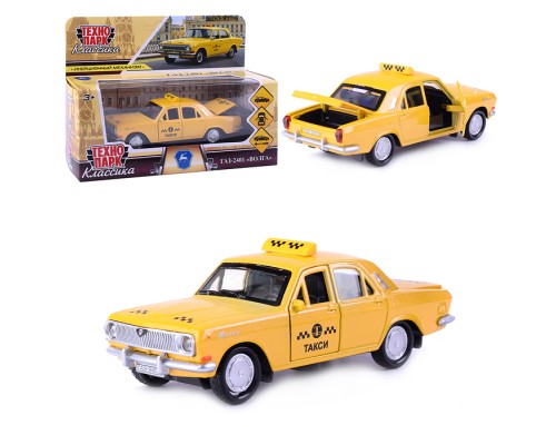 Машина металл ГАЗ-2401 Волга Такси, 12 см, (откр. двери, багаж,) инерц, в коробке