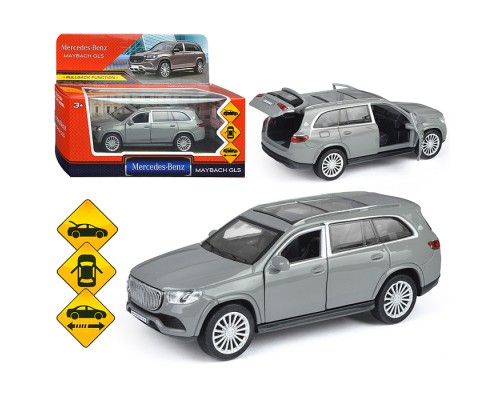 Машина металл Mercedes-Benz, Gls Maybach 12 см, (дв, баг, мохаве) инерц, в коробке