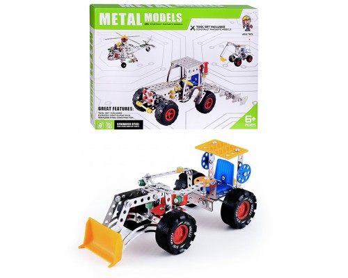 Конструктор "Колесный трактор" (138 дет.) металл, в коробке