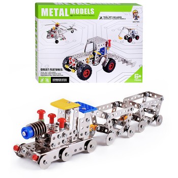 Конструктор "Паровоз" (277 дет.) металл, в коробке