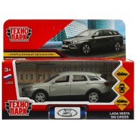 Машина металл Lada Vesta SW Cross 12 см, двери, багаж, серый